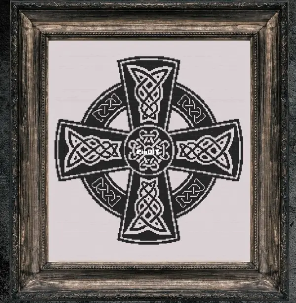 Silver and Black Celtic Cross Patch