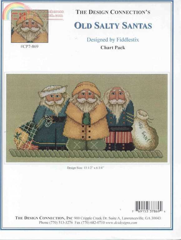 The Design Connection CP7-869 - Old Salty Santas-Cross stitch Communication  / Download (only reply)-Cross stitch Patterns Scanned-PinDIY.com