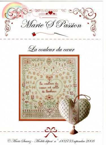 Marie Suarez - La couleur du coeur-Cross stitch Communication / Download  (only reply)-Cross stitch Patterns Scanned-PinDIY.com