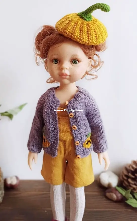 Pumpkins Cardigan for Paola Reina doll - BannAnnaBears - Anna ...