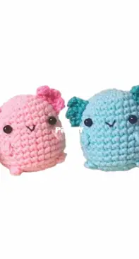 Baby Axolotl Crochet Plush Keychain [Archived]