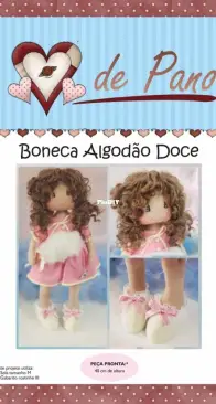 Atelier Coraçao de Pano - Day Carlson - Cotton Candy Doll - Boneca Algodao Doce - Portuguese
